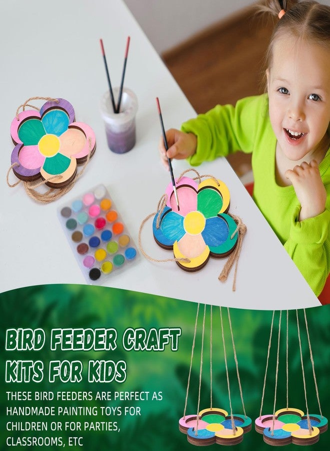 DoubleFill مجموعة أدوات صنع مغذيات الطيور من دبل فيل، 12 قطعة، للأطفال من عمر 6 سنوات فما فوق. مغذيات طيور معلقة سميكة، مناسبة للاستخدام الخارجي، مصنوعة من الخشب، مثالية لأعمال الرسم والتزيين اليدوية للأطفال، بسماكة 1-1.2 سم. - Image 5